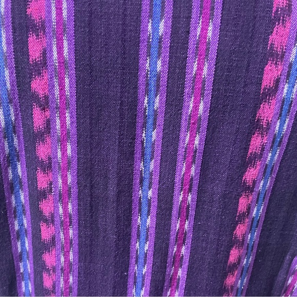 Handmade reversible purple cotton aztec Ikat tunic vedt open front jacket OS - Picture 8 of 13